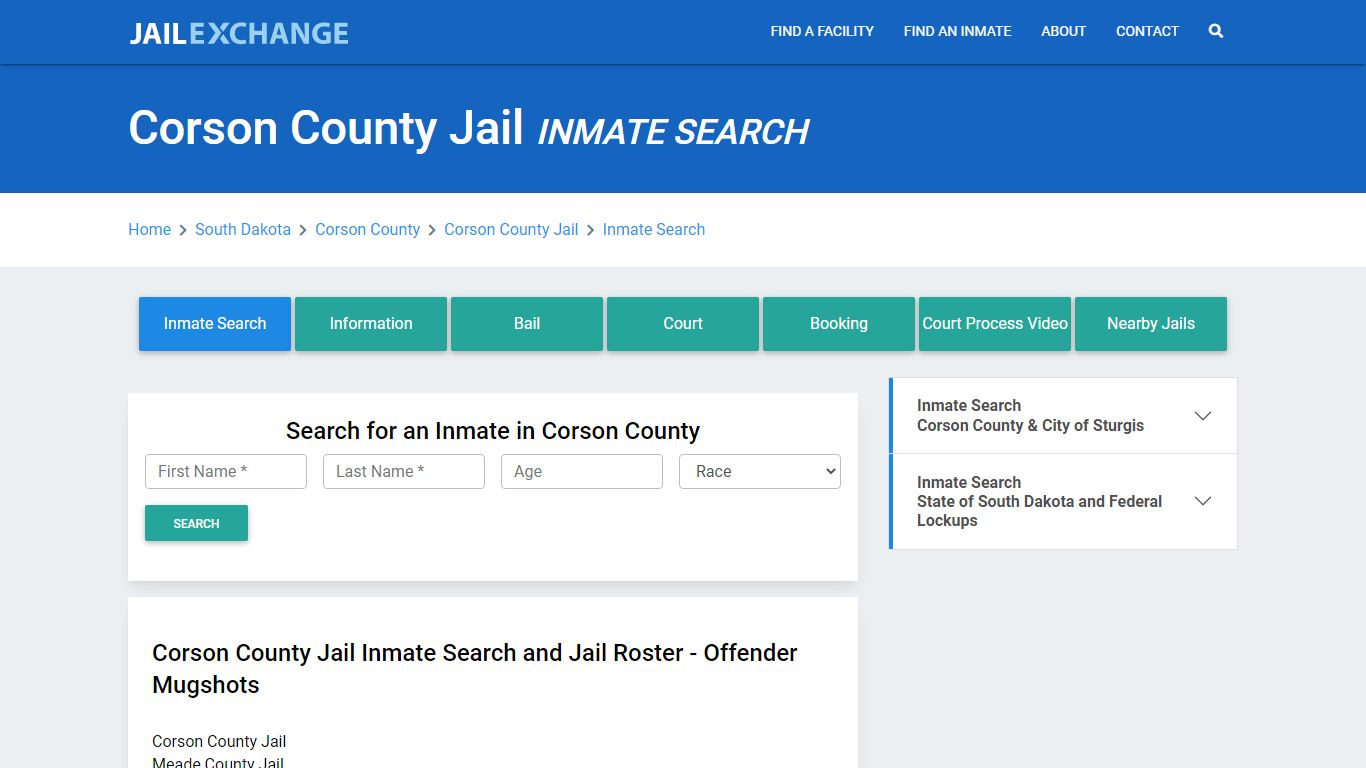 Corson County Jail, SD Inmate Search: Roster & Mugshots