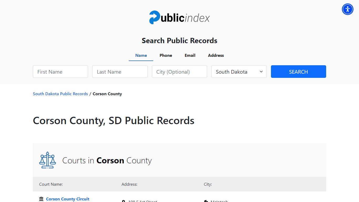 Corson County, SD Public Court, Arrest and Inmate Records - ThePublicIndex