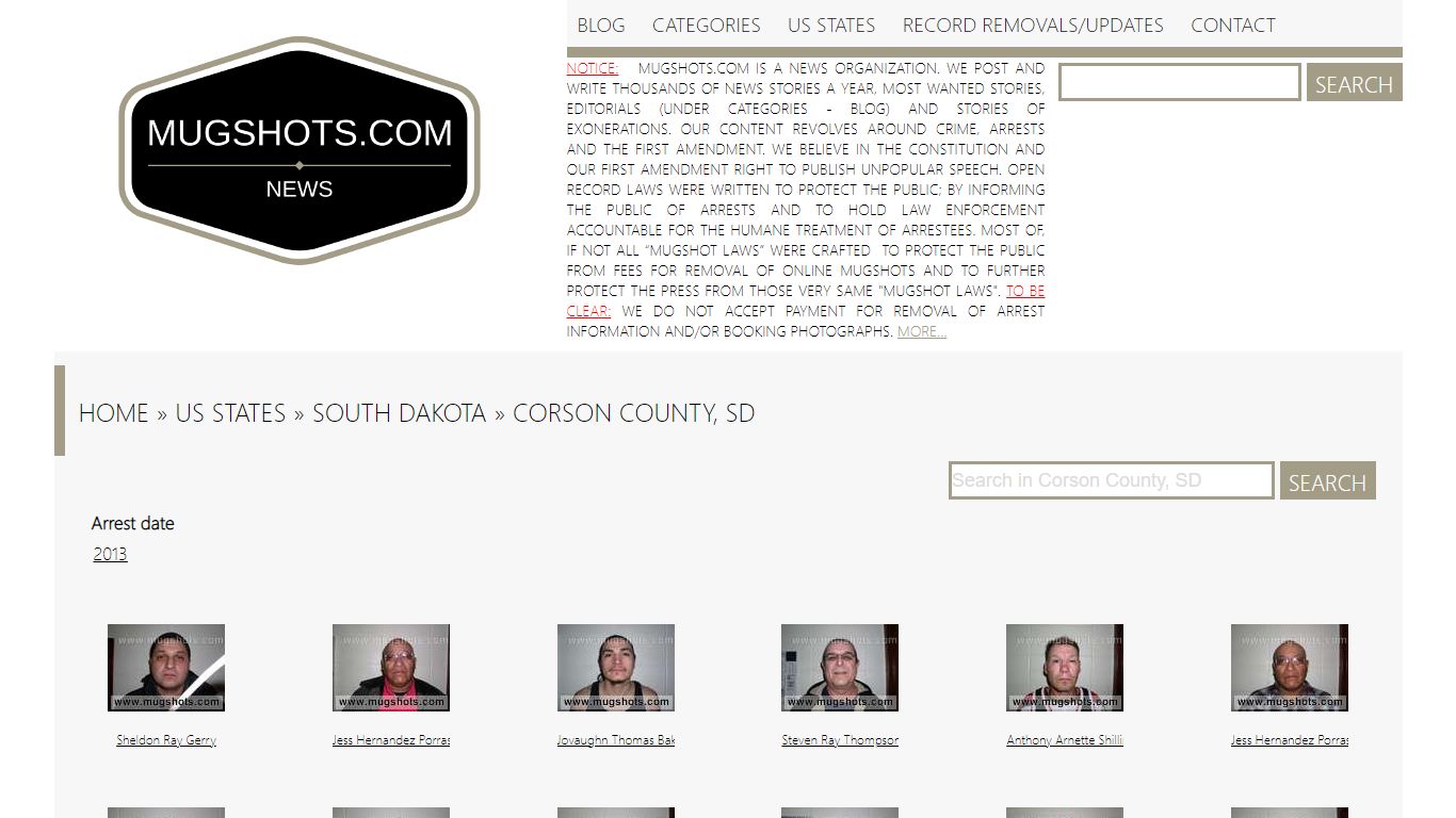 Best search engine for True crime stories | Mugshots.com